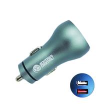 Auto telefona lādētājs Extra Digital Car Charger, USB 2.0/USB 3.0, zaļa krās.