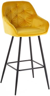 Baro kėdė Home4you Brita 10356, matinė, geltona sp., 53 cm x 55 cm x 109 cm