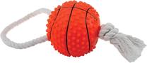 Rotaļlieta sunim, bumba Zolux Squeaky Basketball Rope 480779, 10 cm, oranža krās.
