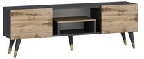 ТВ стол Kalune Design Irma, антрацитовый цв./ореховый цв., 150 см x 29.6 см x 41.6 см
