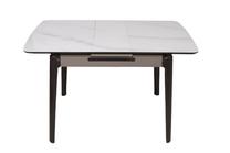 Stalas išskleidžiamas MN 8057, balta sp./juoda sp., 95 - 120 cm x 70 cm x 76 cm