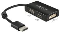 Šakotuvas Delock Displayport - VGA/HDMI/DVI-D HDMI female, DVI-D male, 16 m, juoda sp.