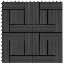 WPC terasų plytelė VLX, 30 cm x 30 cm, juoda sp., 22 vnt.