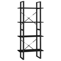 Spintelė VLX 4-Tier Book Cabinet, juoda sp., 60 cm x 30 cm x 140 cm