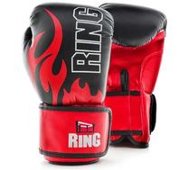 Боксерские перчатки Ring Sport Fire, черный цв./красный цв., 12 oz
