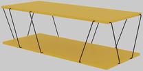 Kavos staliukas Kalune Design Labranda, juoda sp./geltona sp., 50 cm x 120 cm x 30 cm