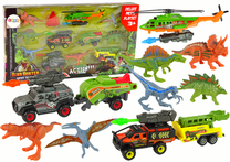 Игрушечный автомобильный набор с динозаврами Lean Toys Dino Hunter 16060, многоцветный