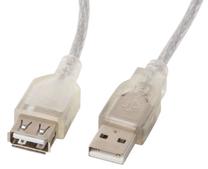 Vads Lanberg USB 2.0 A male, USB 2.0 A female, 3 m, caurspīdīga krās.
