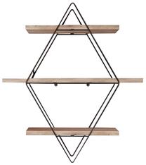 Sieninė lentyna Kalune Design, aukso sp./juoda sp., 70 cm x 60 cm x 16 cm