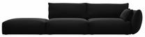 Sofa, kairės pusės Cosmopolitan Design Matera Velvet Salvador 19, juoda sp., 110 x 264 cm x 85 cm