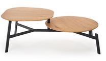 Kavos staliukas Ziggy, ąžuolo sp./juoda sp., 120 cm x 65 cm x 40 cm