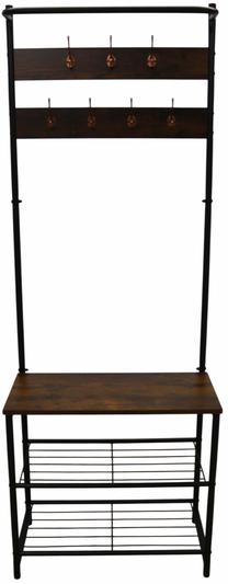Drabužių kabykla su lentyna KD40-030D, 180 cm, ruda sp./juoda sp.