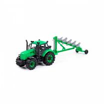 Игрушечный трактор Wader-Polesie Tractor With Plow 91307, зеленый цв.