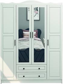 Spinta Kalune Design Bahar 604, balta sp., 50 cm x 140 cm x 186 cm, su veidrodžiu