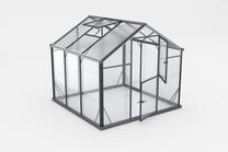 Теплица Gampre Sanus Hybrid L-5, закаленное стекло, 2.20 x 2.20 м, 6 мм, графитовый цв.