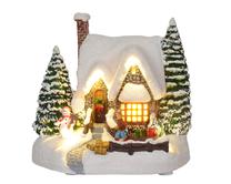 Kalėdinė dekoracija "Namelis" su LED apšvietimu, 17 cm, (spalva/dizainas parenkami atsitiktine tvarka)
