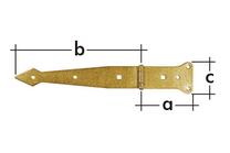 Lankstas vartams Domax 612301/816301, 30 cm, 0.2 cm, aukso sp.