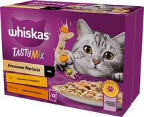 Mitrā kaķu barība Whiskas Tasty Mix Creamy Sauce, vistas gaļa/tītara gaļa, 0.085 kg x 12 gab.