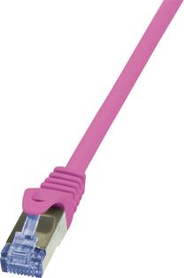Laidas Logilink Patch CAT 6A 10G S/FTP PrimeLine RJ-45 8P8C, RJ-45 8P8C, 0.25 m, rožinė sp.