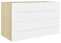 Vonios spintelė po praustuvu VLX 804706, ąžuolo sp./balta sp., 38.5 cm x 80 cm x 48 cm