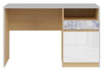 Rakstāmgalds ar skapi Nandu, 120 cm x 57 cm, 75.5 cm, ozola krās./balts krās./daudzkrāsains