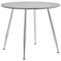 Stalas VLX, betonas/sidabras, 90 cm x 90 cm x 73.5 cm