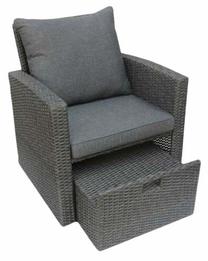 Sodo krėslas su suoleliu kojoms Homla Linde 241888, pilka, 70 cm x 73 cm x 81 cm