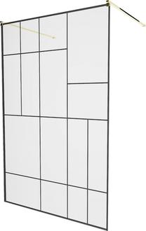 Dušo sienelė Mexen Kioto 800-140-002-50-78, 140 cm x 200 cm, aukso sp./juoda sp./grūdintas