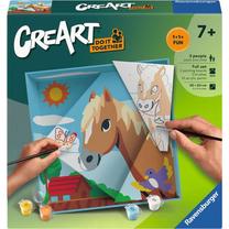 Glezna pēc numuriem Ravensburger CreArt Horses, brūna krās./gaiši zila krās., 20 x 20 cm