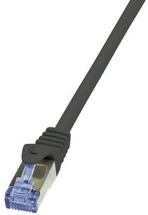 Провод Logilink CAT 6a S/FTP RJ-45 8P8C, RJ-45 8P8C, 0.5 м, черный цв.
