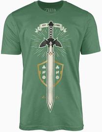 T-krekls, universāls Difuzed Zelda The Master Sword, zaļa krās., s
