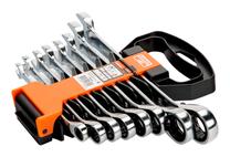 Kombinēto uzgriežņu atslēgu komplekts ar sprūdratu Bahco Ratchet Combination Spanners, 248 mm, 8 - 19 mm, 8 gab.