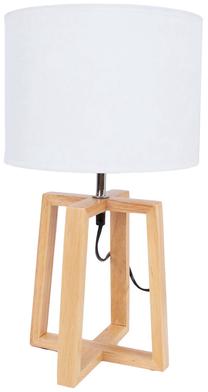 Galda stāvlampas Home4you Wooden DH07189, E14, 40W, balta krās./brūna krās.