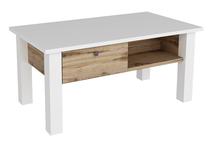 Kavos staliukas Kalune Design Lisbon, balta sp./riešuto sp., 90 cm x 50 cm x 41.8 cm