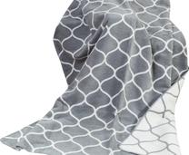Pledi Greno Glamour KET-05, balta krās./pelēka krās., 150 cm x 200 cm