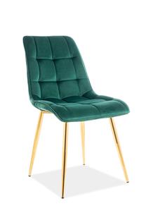 Valgomojo kėdė Chic Velvet, aukso sp./žalia sp., 43 cm x 50 cm x 88 cm