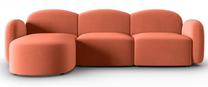 Kampinė sofa Micadoni Home Blair Velvet, koralinė sp., kairinė, 272 x 155 cm x 80 cm