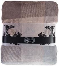 Pledi Home4you Sherpa, brūna krās./pelēka krās., 130 cm x 130 cm