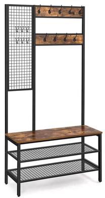 Drēbju pakaramais Songmics Industrial, 185 cm, melns krās./tumši brūna krās.
