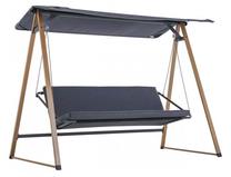 Āra šūpoles Mirpol Herning, grafīta krās./koka krās., 224 cm x 135 cm x 173 cm