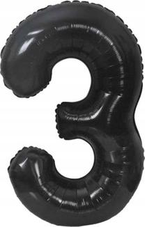 Fooliumist õhupall number GoDan Beauty & Charm Nr. 3, must v.