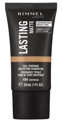 Skystas makiažo pagrindas Rimmel London Lasting Matte, smėlio sp., 404 sun beige, 30 ml