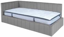 Lova viengulė Home4you Jasper Harmony Duo, 90 x 200 cm, pilka sp., su čiužiniu, su grotelėmis