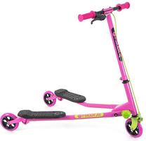 Детский самокат YVolution Y Fliker Air1 Swing Wiggle, зеленый цв./розовый цв.