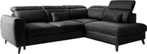 Kampinė sofa Noble Savoi 10, juoda sp., dešininė, 201 x 255 cm x 100 cm