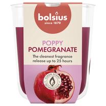 Žvakė, aromatinė Bolsius Poppy Pomegranate, 25 h, raudona sp./rožinė sp.