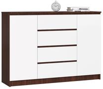 Komoda Akord Furniture Factory K140, balta sp./wenge sp., 99 cm x 138.4 cm x 40 cm
