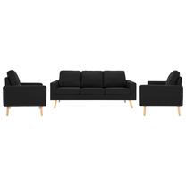 Диван VLX 3 Piece Sofa Set 3056653, черный цв., 76 x 184 см x 82.5 см