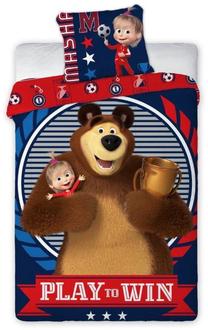 Комплект постельного белья Faro Masha And The Bear POW-34, синий цв./красный цв., 70 x 80 cm, 160 x 200 cm