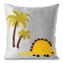 Dekoratyvinės pagalvėlės užvalkalas Dino 1, geltona sp./žalia sp./pilka sp., 45 cm x 45 cm